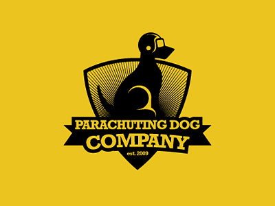 Parachuting Dog Logo illustration logo parachuting dog vector