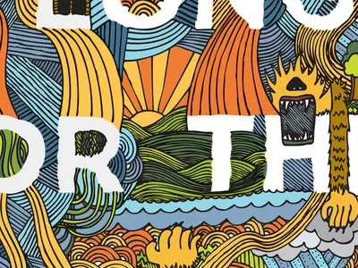 I Long For the Wildz hand drawn illustration lines type