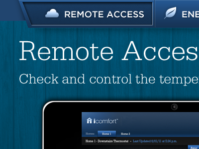 Slice of Nav/Site blue gotham icon navigation ui wood