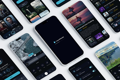 LiquidMedia - Mobile Video Editing App app design mobile mockup ui ux video editing