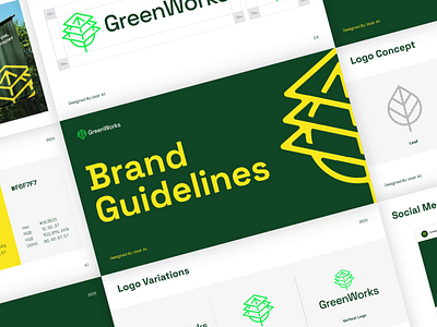 GreenWorks Brand guidelines | Brand Style guides brand book brand guide brand guidelines branding graphic design guide guidelines identity guidelines logo minimal modern style guides visual identity