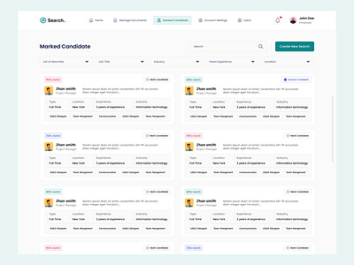 Marked Candidate (Filterout) candidate skill create new search experience filter candidate job search mark candidate ui design unmark candidate