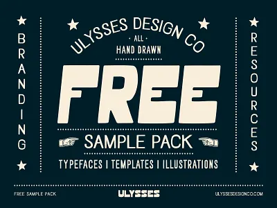 Free Sample Pack - Ulysses Design Co badge brand identity branding design free free font free sample pack gift graphic design hand drawn hand drawn font hand drawn typeface illustration logo sample pack template typeface typography ui vector