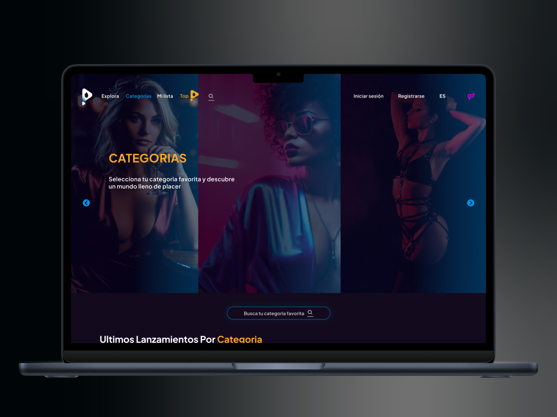 Playme adult app design entertainment mobile ui ux web