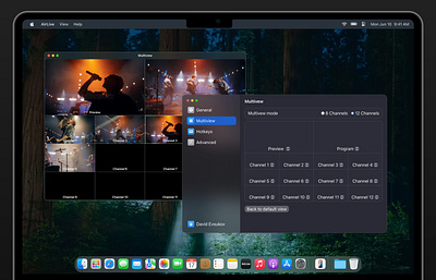 12 Channels camera Multiview AirPlay Reciver - Dark Theme 12 multicamera airplay custom dark theme graphic design ios motion graphics multicam multicamera multivew native picker settings ui ux