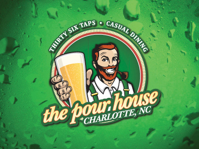 Pour House Logo bar beer circle drinks green irish logo