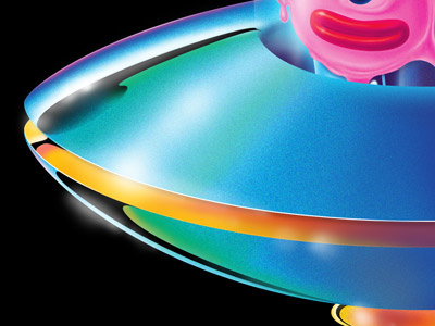Flying Saucer 80 chrome reflection retro vintage