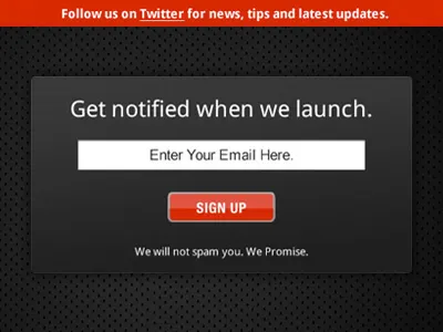 Sign-Up Form coming soon email sign up form website