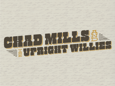 Chad Mills + The Upright Willies_Logo-v2 logo typography vector