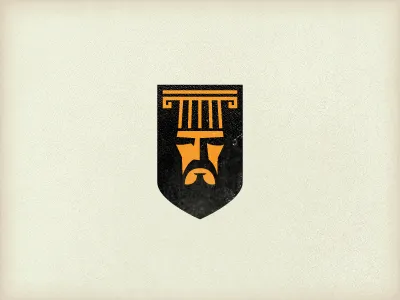 Zeus The Chef bar beard chef face food god greek head logo restaurant shield zeus