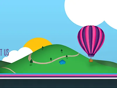 Creative World bright colours illustration landscape scene vector vibrant world