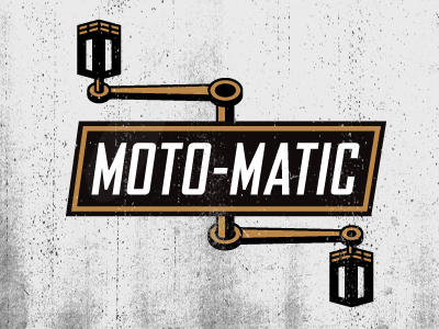 Moto-matic Mopeds | Logo 70s illustration moped motomatic retro