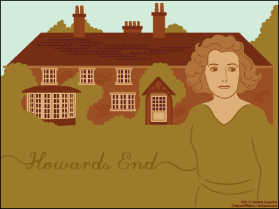 Howards End book criterion film house illustration movie vector woman