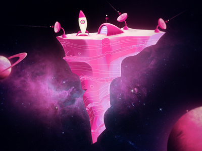 Space Rock adobe bring illustration illustrator photoshop pink rock space