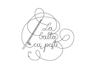 La balta cu peste Logo custom type fish handwriting lettering linear logo restaurant script