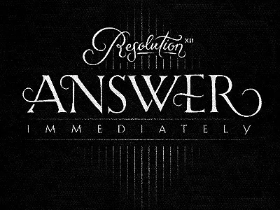 To Resolve Project: Answer immediately coffee made me do it resolution script serif simon ålander texture to resolve project typography