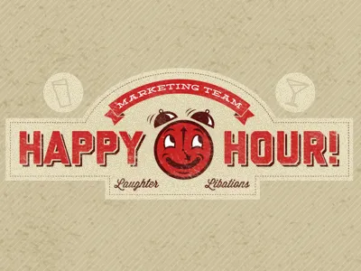 Happy Hour Header alarm clock happy hour illustration smile