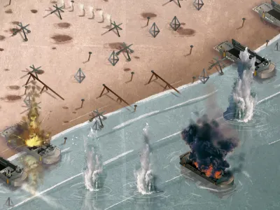 isometric illustration DDAY bitmap dday explosion isometric isometrie sea vectoriel war