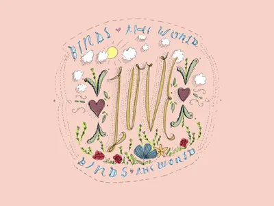 Love Binds the World illustration my brightest diamond typography valentines day