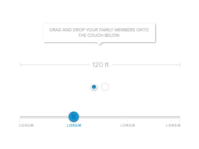 Minimalist UI Elements measurement radio button slider tooltip ui