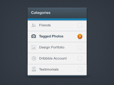 Categories Menu alert categories menu small