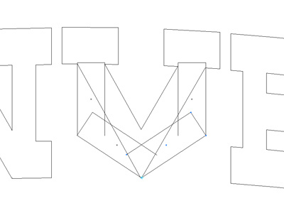 V type typography