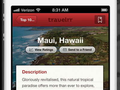 Travelrr App app black gray helvetica neue iphone pluto red white