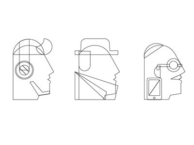 U-Bahn Bestiarium faces illustration men metro profile u bahn