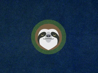 Sloth animal blue creepy green icon noise slog wild