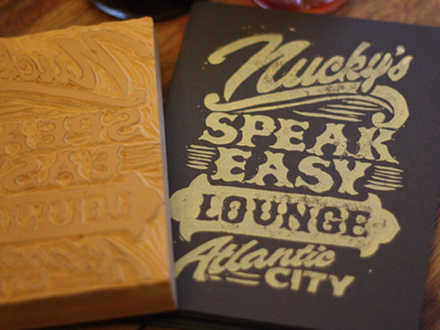 Nucky's Speakeasy Lounge - Block Print americana art atlantic city block print boardwalk empire castle cocktail derrick derrick castle design drawing graphic design illustration ink linoblock nashville nashvillemafia speakeasy straw castle typography woodblock