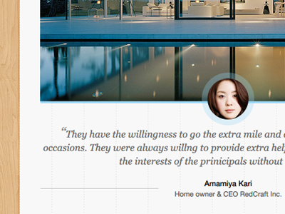 Testimonial section of a new landing page theme (WIP) circle clean minimal