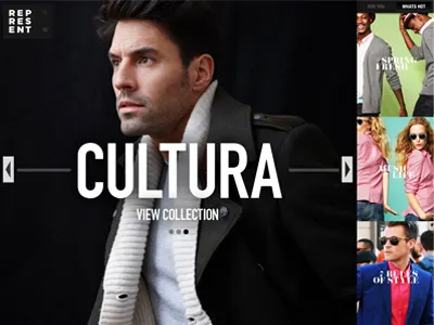 Represnt Homepage fashion full screen images navigation type web design