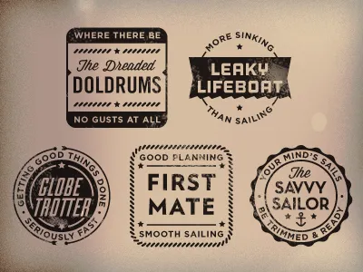 Achievement Stamps lost type ocean seal stamp