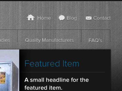 Featured Item brushed aluminum dark metal navigation ui