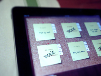 Fridgenote cork design ipad notes ui