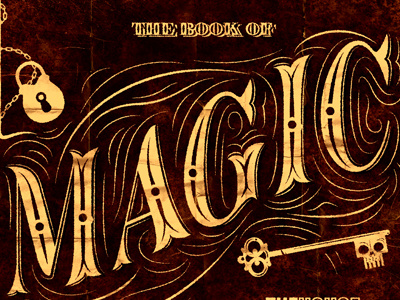 The book of magic custom old paper texture type typography vintage wrinkled