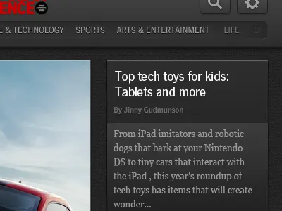 Dark Article Element app article dark ios ipad news theme ui