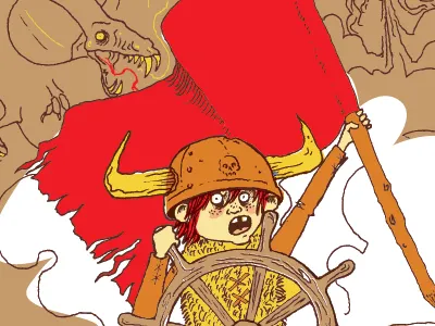 kyle and the kite book illustration children dragon drawn fantasy illustration viking