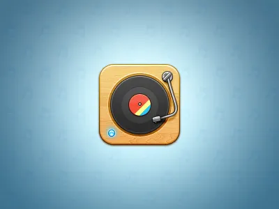 iOS Vinyl Player icon ios iphone record retro vinyl vinyl player wood