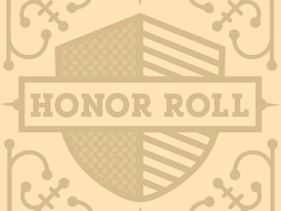 Honor Roll coaches loupe dots geometric honor roll line lubalin graph shield vector