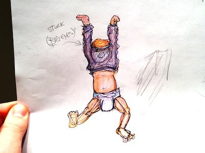 Kids Book WIP crayon diaper hand drawn handdrawn illustration kids non digital pajamas pjs sketch stuck