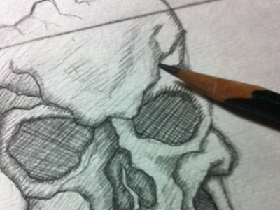 Skull Sketch drawing pencil sketch