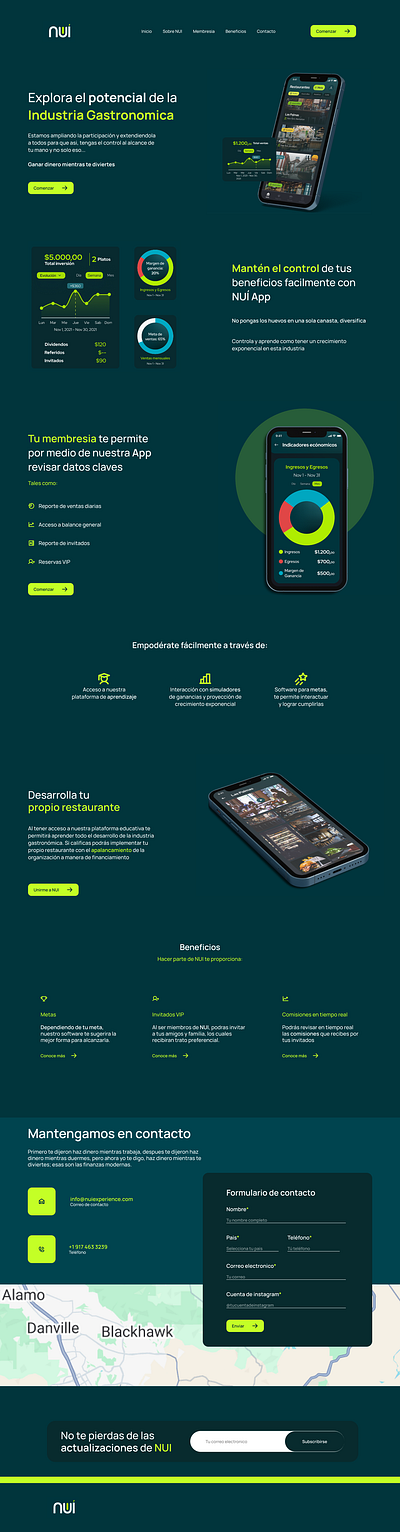 NUI Website app landing page landingpage website