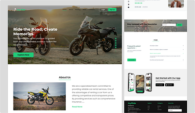 JoyRide Bikes Rental Website - Landing Page branding design designing landing page ui ux web design