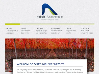 Nobels homepage menu navigation website