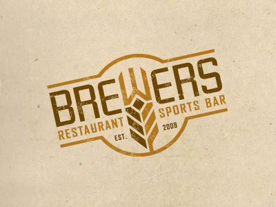 Brewers brewer crest grain logo restaurant wheat