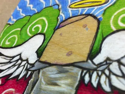 Holy Frijoles burrito colored pencil food illustration wood