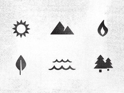 Icons fire icons leaf mountain outdoors sun tree water