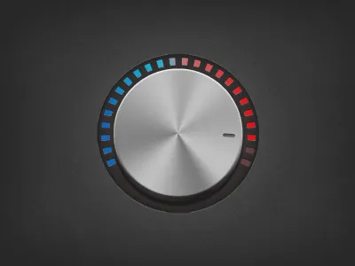Heat knob blue dial heat knob metal red ui