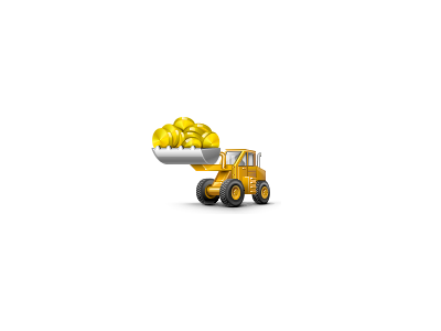 Coin tractor coin icon teaser tiny tractor vector xara yandex